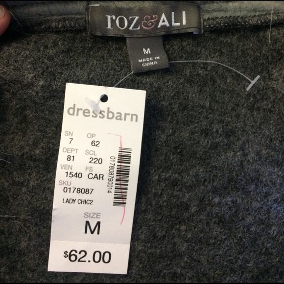 NWT Vintage Dressbarn grey jacket w faux fur & black velvet collar size medium - Picture 8 of 8